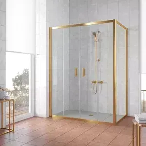 Душевой уголок Vegas Glass ZP+ZPV 160*70 09 01 профиль золото, стекло прозрачное
