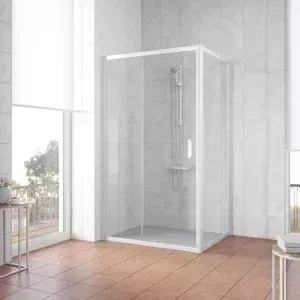 Душевой уголок Vegas Glass ZP+ZPV 120*80 01 01 профиль белый, стекло прозрачное