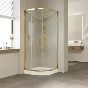 Душевой уголок Vegas Glass ZS-F 0080 09 01 профиль золото, стекло прозрачное