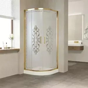 Душевой уголок Vegas Glass ZS-F 0090 09 01 профиль золото, стекло Felicita2