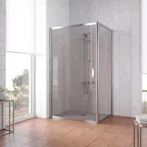 Душевой уголок Vegas Glass ZP+ZPV 100*90 08 05 профиль глянцевый хром, стекло бронза