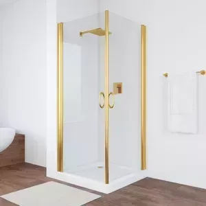 Душевой уголок Vegas Glass EA 80*80 09 01 профиль золото стекло прозрачное