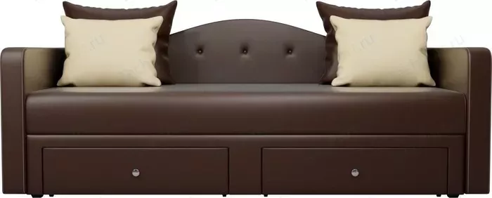 Фото №2 Детский диван АртМебель Дориан экокожа коричневый