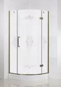 Душевой уголок CEZARES MAGIC-R-1-90-ROYAL PALACE-PP-Br-R правый, профиль бронза, стекло матовое с прозрачном рисунком