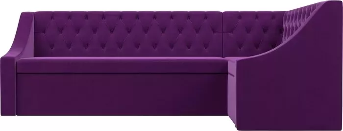 Фото №5 Кухонный угловой диван АртМебель Мерлин вельвет фиолетовый правый угол