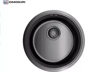 Мойка кухонная OMOIKIRI Toya 42-GM, 420х420, вороненая сталь (4993188)