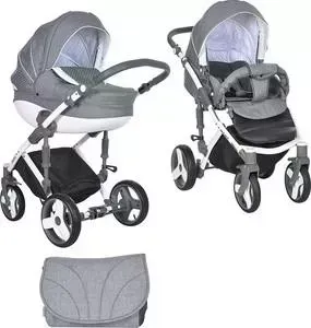 Коляска TUTIS 2 в 1 PR Mimi Plus серый/белый