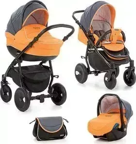 Коляска TUTIS 3 в 1 Zippy Orbit антрацитовый/оранжевый/белый