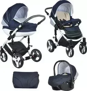 Коляска TUTIS 3 в 1 PR Mimi Plus синий/белый
