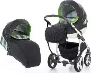 Коляска 2 в 1 TUTIS 2 в 1 New Mimi Plus Графит/серая клетка/зеленый 502473