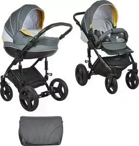 Коляска TUTIS 2 в 1 PR Mimi Plus серый/горчица