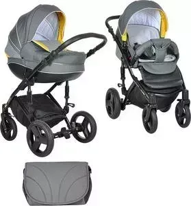 Коляска 2 в 1 TUTIS 2 в 1 PR Mimi Plus Т.серый/серыйгорчич./кант 502777/1