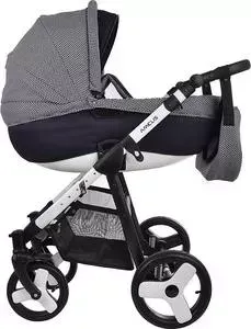 Коляска Deltim 2 в 1 Amelis Pro синий жаккард