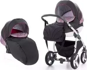 Коляска TUTIS 2 в 1 New Mimi Plus графит/малиновый