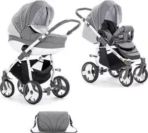 Коляска TUTIS 2 в 1 Mimi Plus серый/белый