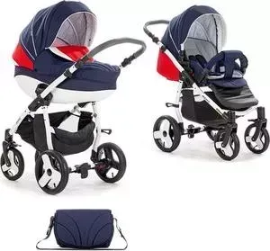 Коляска TUTIS 2 в 1 Mimi Plus синий/белый/красный