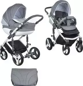 Коляска TUTIS 2 в 1 PR Mimi Plus серый/белый/ромб