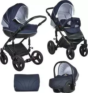 Коляска TUTIS 3 в 1 PR Mimi Plus cиний/белый