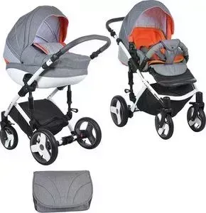 Коляска TUTIS 2 в 1 PR Mimi Plus серый/оранжевый