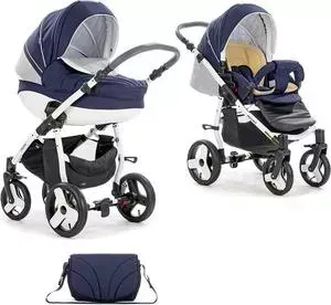 Коляска TUTIS 2 в 1 Mimi Plus синий/белый