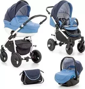Коляска TUTIS 3 в 1 Zippy Orbit синий/голубой/белый