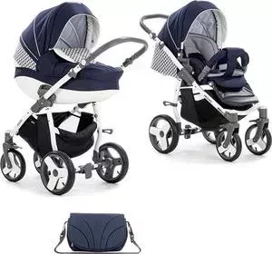 Коляска TUTIS 2 в 1 Mimi Plus синий/белый
