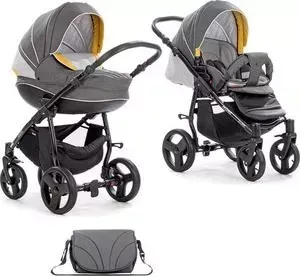 Коляска TUTIS 2 в 1 Mimi Plus серый/горчица