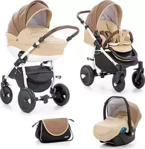 Коляска TUTIS 3 в 1 Zippy Orbit бежевый/кофейный/белый