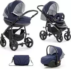 Коляска TUTIS 3 в 1 Mimi Plus синий/белый