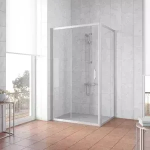 Душевой уголок Vegas Glass ZP+ZPV 105*90 07 01 профиль матовый хром, стекло прозрачное