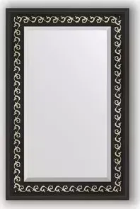 Зеркало Evoform с фацетом в багетной раме Exclusive 55x85 см, черный ардеко 81 мм (BY 1135)