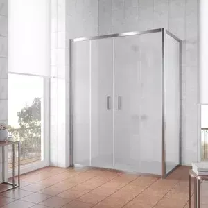 Душевой уголок Vegas Glass ZP+ZPV 160*70 08 10 профиль глянцевый хром, стекло сатин