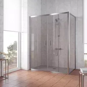Душевой уголок Vegas Glass Z2P+ZPV 150*70 08 05 профиль глянцевый хром, стекло бронз3