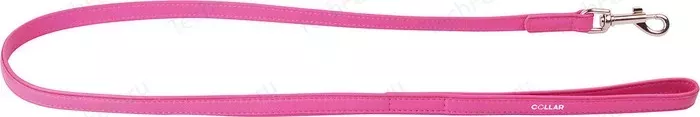 Фото №1 Поводок CoLLaR Glamour кожаный двойной 122см*12мм розовый для собак (33727)
