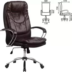 Кресло офисное Метта LK-11CH кожа хром коричневое ш/к 85840