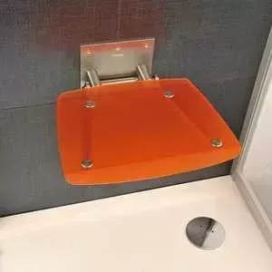 Сиденье для душа RAVAK Ovo B Orange откидное, полупрозрачное, оранжевое (B8F0000017)