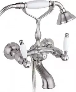 Смеситель для ванны TIMO Ritz (0144Y Silver) керамичкские ручки, серебро