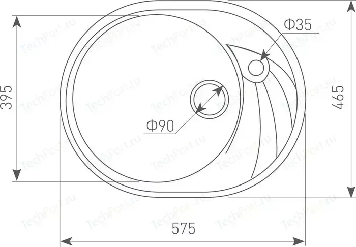 Мойка кухонная ZIGMUND SHTAIN Kreis OV 575 темная скала (4250055630585)