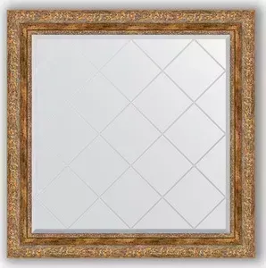 Зеркало Evoform с гравировкой Exclusive-G 85x85 см, в багетной раме - виньетка античная бронза 85 мм (BY 4316)