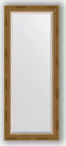 Зеркало Evoform с фацетом в багетной раме Exclusive 58x143 см, состаренное бронза с плетением 70 мм (BY 3536)