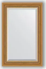 Зеркало Evoform с фацетом в багетной раме Exclusive 53x83 см, состаренное золото с плетением 70 мм (BY 3405)