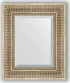 Зеркало Evoform с фацетом в багетной раме Exclusive 47x57 см, серебряный акведук 93 мм (BY 1370)