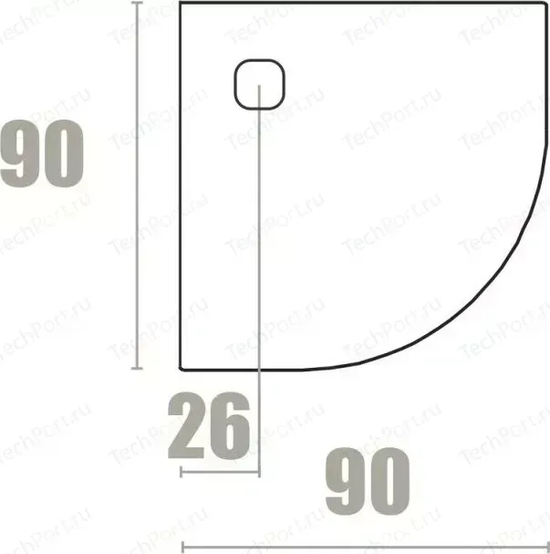 Душевой поддон Acquabella Base Slate белый 90x90 (PLATO_BASE_NINETY_SLATE_ANG_BLANCO_90x90)