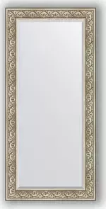 Зеркало Evoform с фацетом в багетной раме Exclusive 80x170 см, барокко серебро 106 мм (BY 3606)
