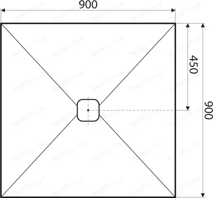 Душевой поддон Acquabella Base Slate черный 100x100 (PLATO_BASE_HUNDRED_SLATE_NEGRO_100x100)