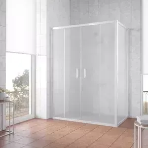 Душевой уголок Vegas Glass Z2P+ZPV 190*100 01 10 профиль белый, стекло сатин