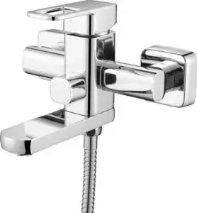 Смеситель для ванны KAISER Sharp короткий излив с душем, хром (64022)