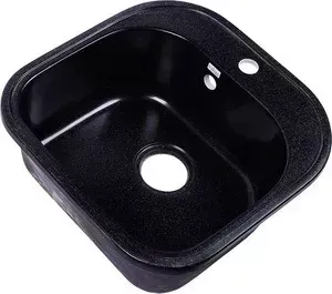 Мойка кухонная Rossinka 47,6x47,6 с сифоном (RS48-49S-Black)