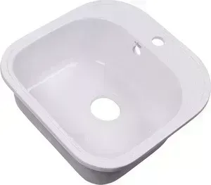 Мойка кухонная Rossinka 47,6x47,6 с сифоном (RS48-49S-White)