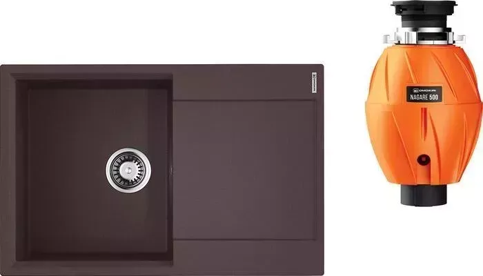 Мойка кухонная OMOIKIRI Daisen 78 DC с измельчителем, темный шоколад (4993326, 4995060)
